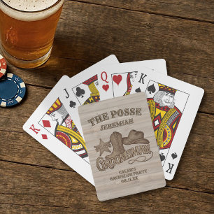 Bruidsjonkersteam Rustieke Cowboy Bachelorfeest Pokerkaarten