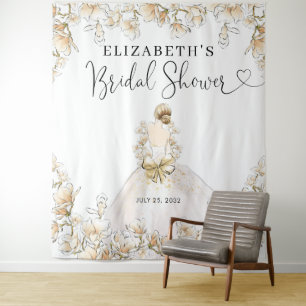 Bruidsjurk Bloemenscript Bruiloft Bridal Shower Wandkleed