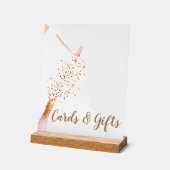 Bruidsjurk Bruiloftsshower Kaarten en Cadeaus Acryl Bord (Hoek)