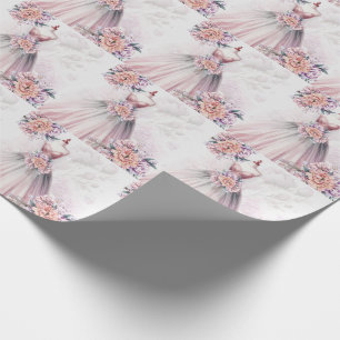 Bruidsjurk en bloemstukken Roze Cadeaupapier