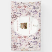 Bruidsjurk feest wildbloem welkomstbord spandoek (Verticaal)