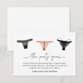 Bruidsjurk lingerie bruidsshower bh spel kaart (Voorkant / Achterkant)