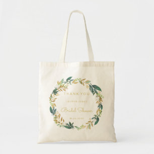 Bruidsjurk met bloemenkrans cadeautas tote bag