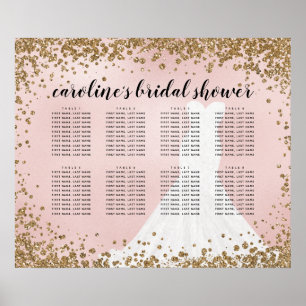 Bruidsjurk met glinsterende glitter Bruid zitplaat Poster