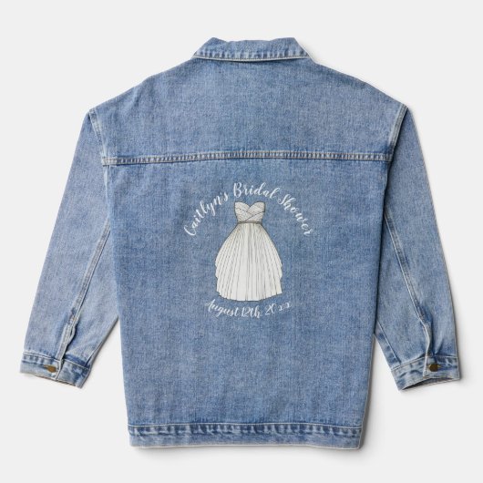 Bruidsjurk Middelpunt Bruiloft Bruidsjurk Bruid Denim Jacket (Achterkant)