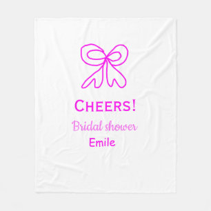 Bruidsjurk paarse roze strik bruiloft naam toevoeg fleece deken