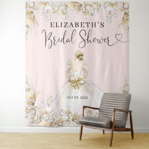 Bruidsjurk Roze Roze Bruiloftsshower Wandkleed