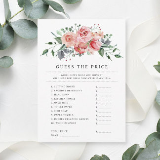 Bruidsjurk Shower Raad de Prijs Spelkaart Informatiekaartje