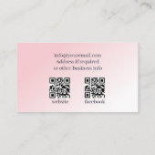 Bruidsjurk wijzigingen met QR code roze Visitekaartje (Achterkant)