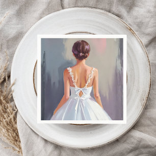 Bruidsjurk   Witte Kanten Jurk Aquarel Servet