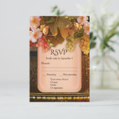 Bruidskaart met wijnthema menu keuze kaart (Staand voorkant)