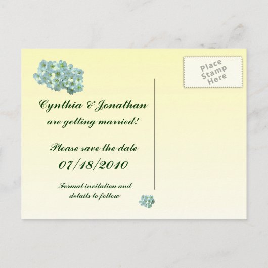 Bruidskrans Bewaar de datum Aankondigingskaart (Achterkant)