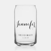 Bruidsmeisje Aangepaste Gepersonaliseerde Naam Bru Blikvorm Glas (Voorkant)