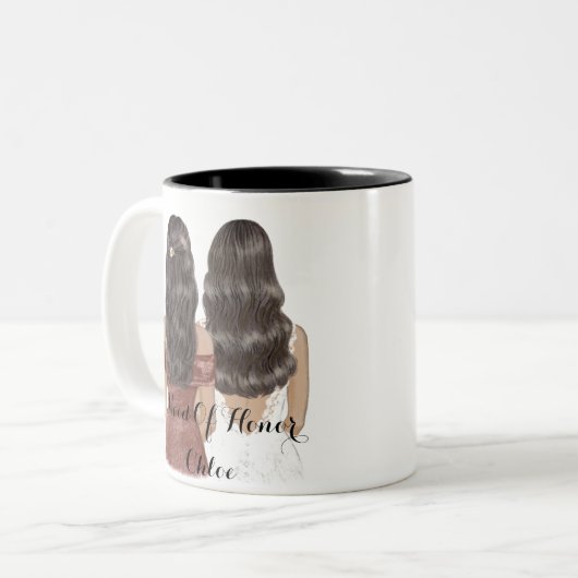 bruidsmeisje aangepaste mok (Voorkant links)