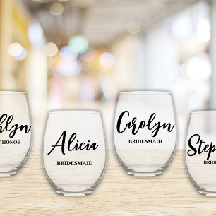 Bruidsmeisje Aanzoek Modern Script Eenvoudig Wijnglas Zonder Voet