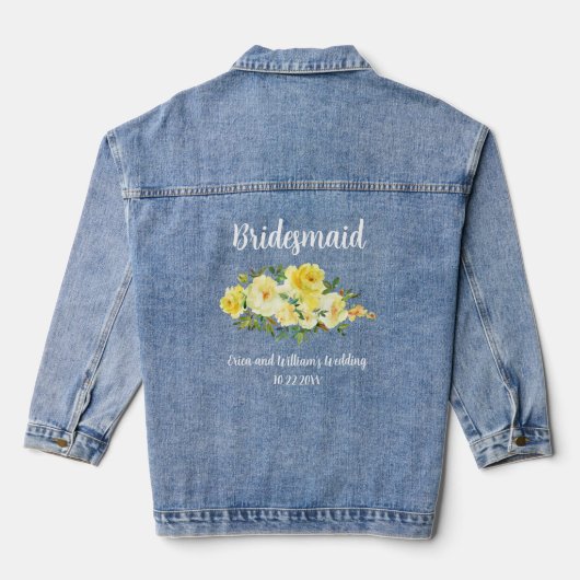 Bruidsmeisje Bachelorette Favors Denim Jas Jacket (Achterkant)