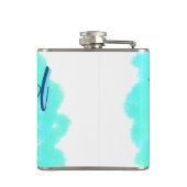 Bruidsmeisje blauw groen waterverf naam toevoegen heupfles (Achterkant)