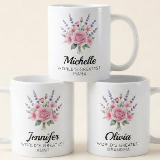 Bruidsmeisje | Bloemige Moeder Oma Moederdag Naam Koffiemok