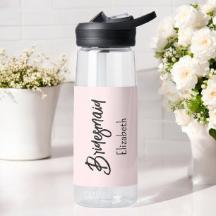 Bruidsmeisje Blush Roze Bruiloft Feest Waterfles