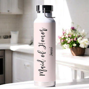 Bruidsmeisje Blush Roze Bruiloftfeest Waterfles