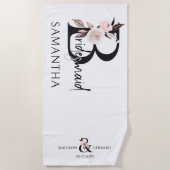 Bruidsmeisje Boho Bloemenbrief Bachelorette Weeken Strandlaken (Voorkant)