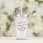 Bruidsmeisje Boho Wildflower krans bruiloft Acryl Drinkbeker