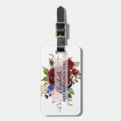 Bruidsmeisje Bruiloft Geschenken Burgundy Blauwe B Bagagelabel (Voorkant verticaal)