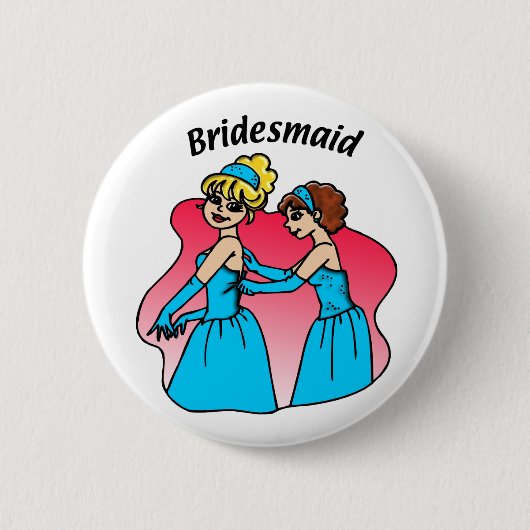 Bruidsmeisje Bruiloft ID Button (Voorkant)