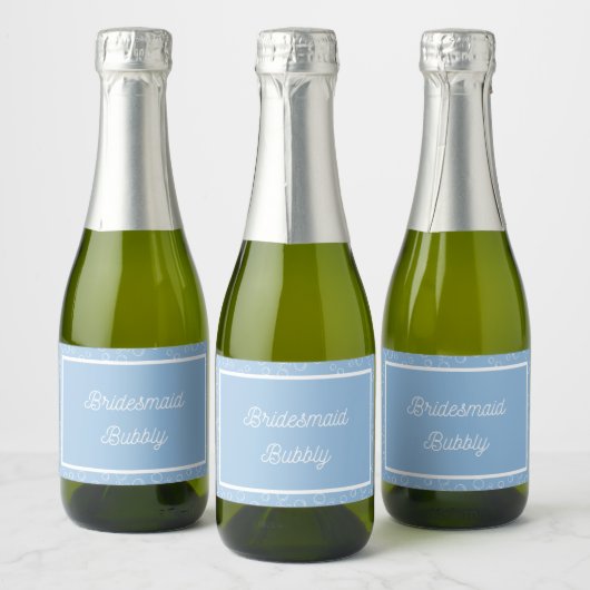 Bruidsmeisje Bubbly Mini Mousserende Wijn Label Sparkling Wijnetiket (Flessen)