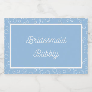 Bruidsmeisje Bubbly Mini Mousserende Wijn Label Sparkling Wijnetiket