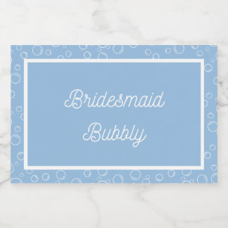 Bruidsmeisje Bubbly Mini Mousserende Wijn Label Sparkling Wijnetiket