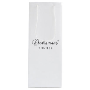 Bruidsmeisje Calligrafie Script Naam Aangepast Bov Wijn Cadeautas