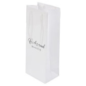 Bruidsmeisje Calligrafie Script Naam Custom Top Wijn Cadeautas (Voorkant Gekanteld)