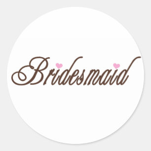 Bruidsmeisje Classy Browns Ronde Sticker
