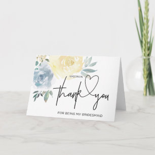 Bruidsmeisje Dank Je Geschenk Bruidsstoet Blauwe B Kaart
