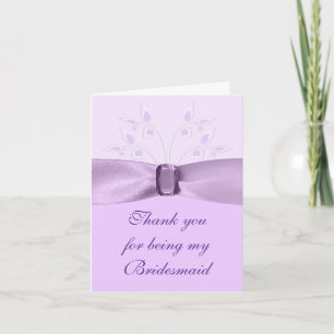 Bruidsmeisje dank u kaart Lavender Lane