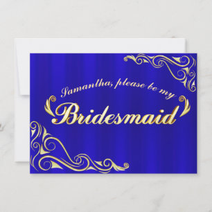 Bruidsmeisje Elegant Regal Golden Font uitnodiging