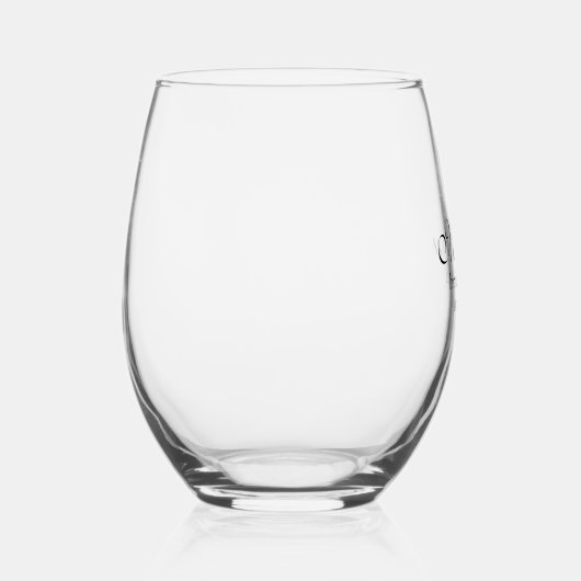 Bruidsmeisje Elegant Zwart Script Typografie Wijnglas Zonder Voet (Rechts)