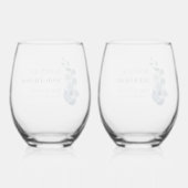 Bruidsmeisje eucalyptus groen aangepaste bruiloft wijnglas zonder voet (Achterkant)