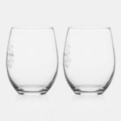 Bruidsmeisje eucalyptus groen aangepaste bruiloft wijnglas zonder voet (Links)