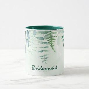Bruidsmeisje eucalyptus groen groene bruiloft mok