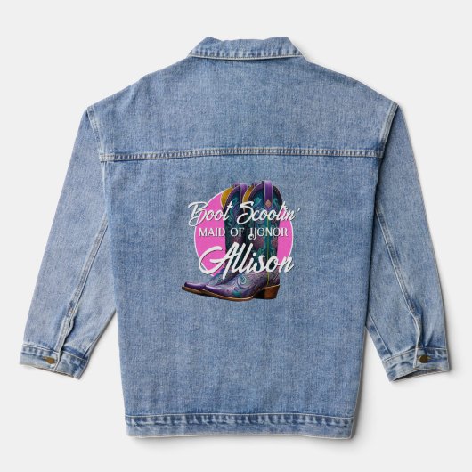 Bruidsmeisje Fancy Cowboy Boots Denim Jacket (Achterkant)