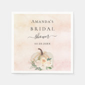 Bruidsmeisje feest pompoen roze goud crèmekleurige servet (Voorkant)