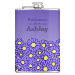 Bruidsmeisje Fles Blauwe Bloem Heupfles