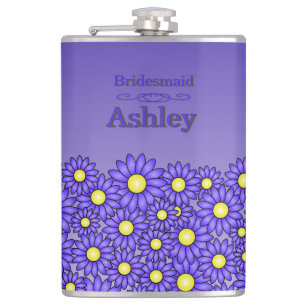 Bruidsmeisje Fles Blauwe Bloem Heupfles