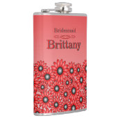 Bruidsmeisje flesje Rode Bloem Heupfles (Rechts)