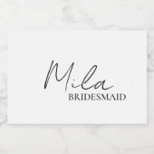 Bruidsmeisje gepersonaliseerde cadeau-ideeën sparkling wijnetiket (Enkel label)