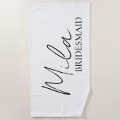 Bruidsmeisje gepersonaliseerde cadeau-ideeën strandlaken (Voorkant)