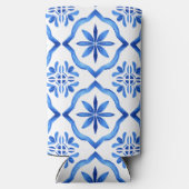 Bruidsmeisje geschenken blauw tegels bougainvillea (Achterkant)