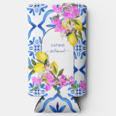 Bruidsmeisje geschenken blauw tegels bougainvillea (Voorkant)